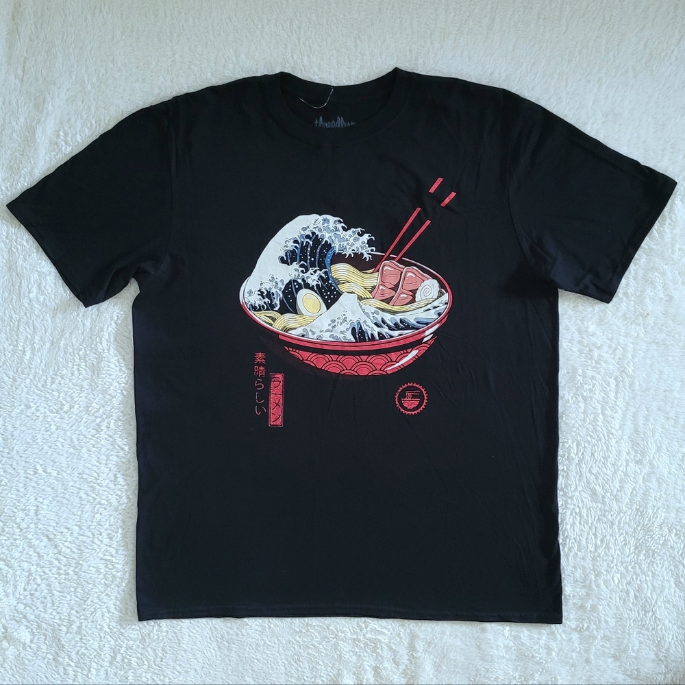 Threadless Great Wave🌊 Off Kanagawa🇯🇵 Saimin Bowl🍜 Graphic Tee👕 - NWOT